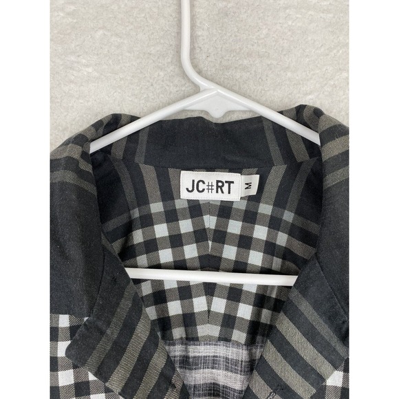 JCRT Black Plaid Twill Short Sleeve Shirt Mens JC#RT Sz M - Picture 2 of 10